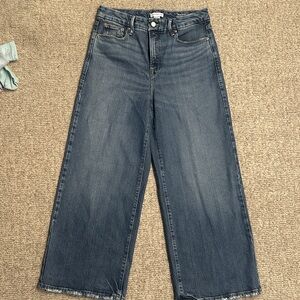 Good American Blue good waist palazzo crop wide leg jeans